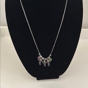 Silver Necklace with Colorful “children” Charms